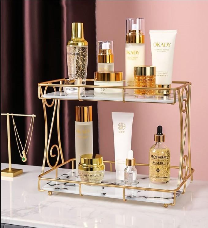 Golden Makeup Organizer